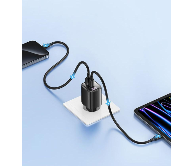 USAMS 30W GaN USB-C/USB-A Fast Charging XC czarna - 1471727 - zdjęcie 2